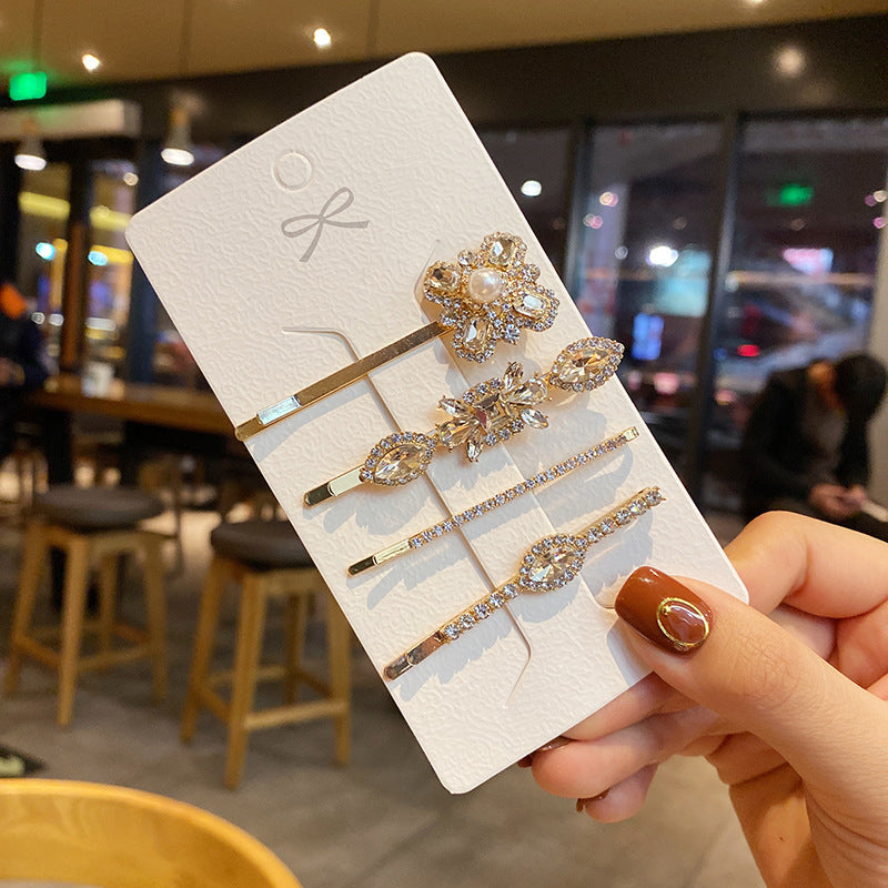 4-Piece Golden Chain Hair Clip Set