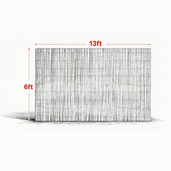 6 Ft Natural Bamboo Privacy Screen - Eco-Friendly Decorative Fence