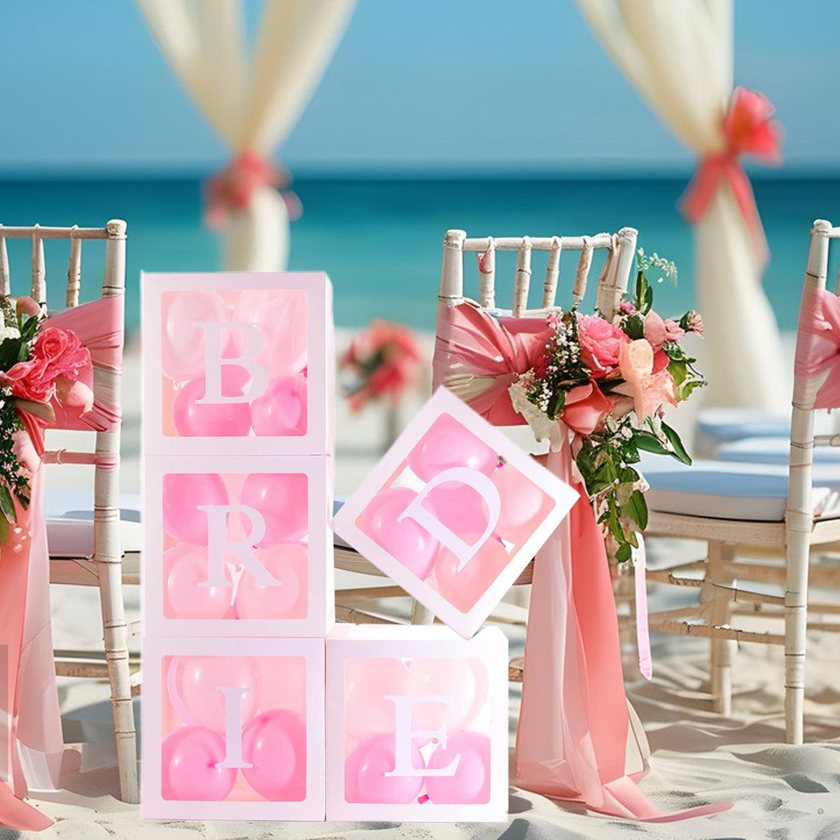 5 Wedding Balloon Boxes - White Paper Decoration 30cm