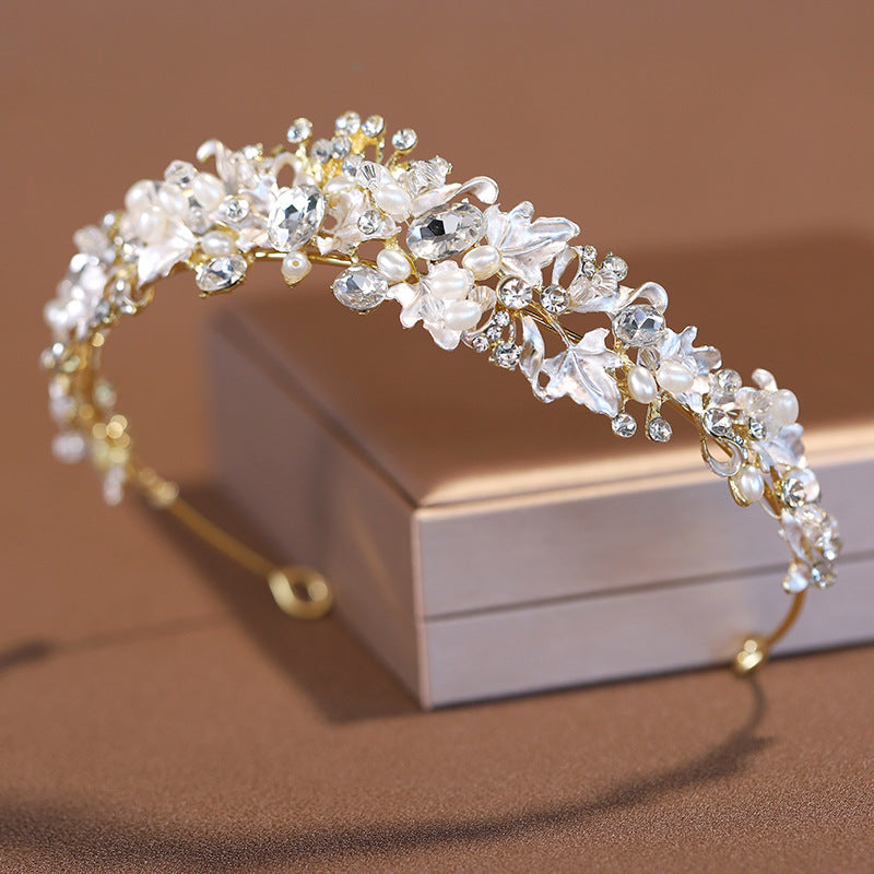 Pearl Crown Headdress – Women's Wedding Hair Accessory