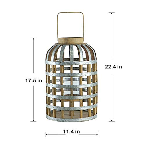 Decorative Lantern With Handle, Wooden For Indoor Outdoor, Home