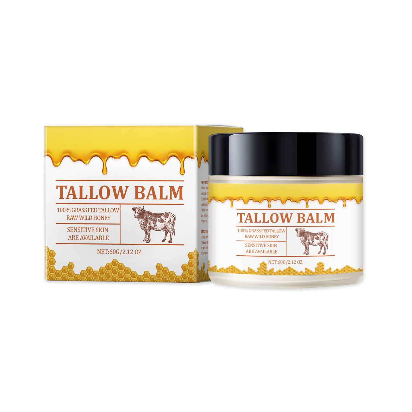 Hydrating Tallow Balm Moisturizer for Face and Body - Deeply Soothing Cream