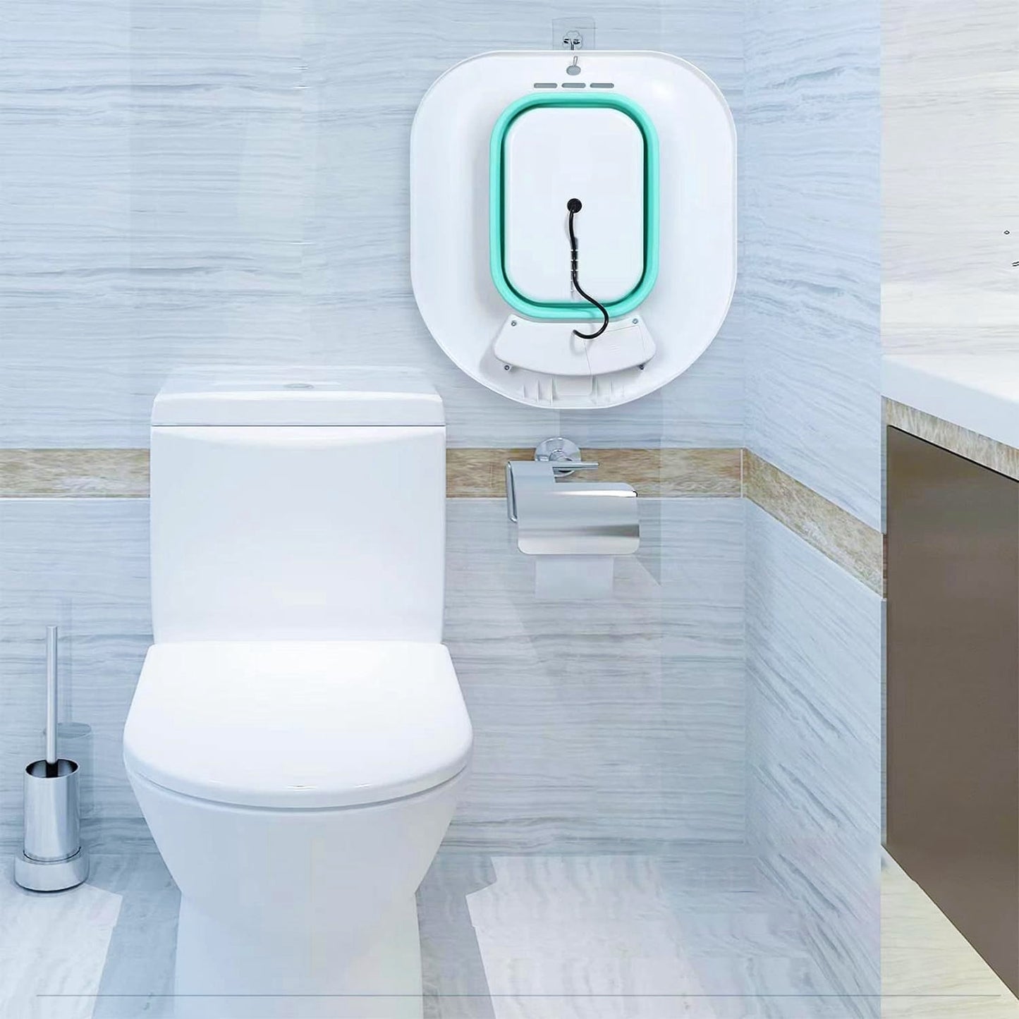 Foldable Postpartum Bidet Basin for Toilet - 1400ML White