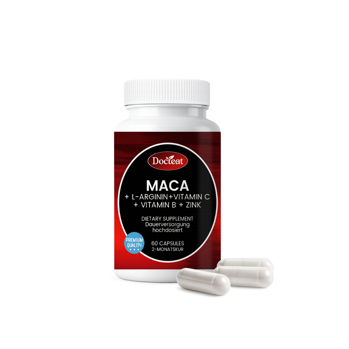 Vitamin C & B Complex Capsules with Zinc & Maca - 60 Count
