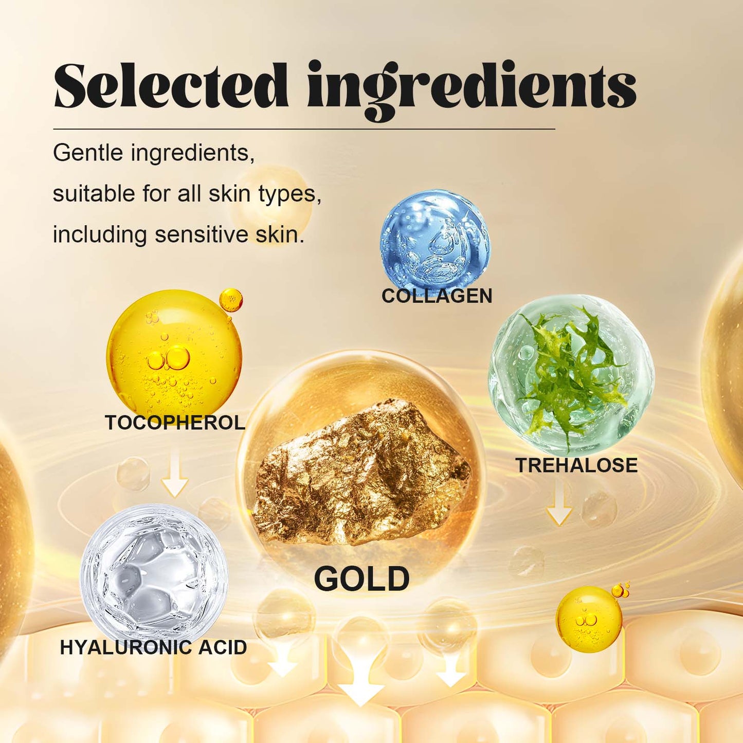 24K Gold Collagen Eye Masks - Moisturizing & Anti-Aging Eye Treatment - 60pcs