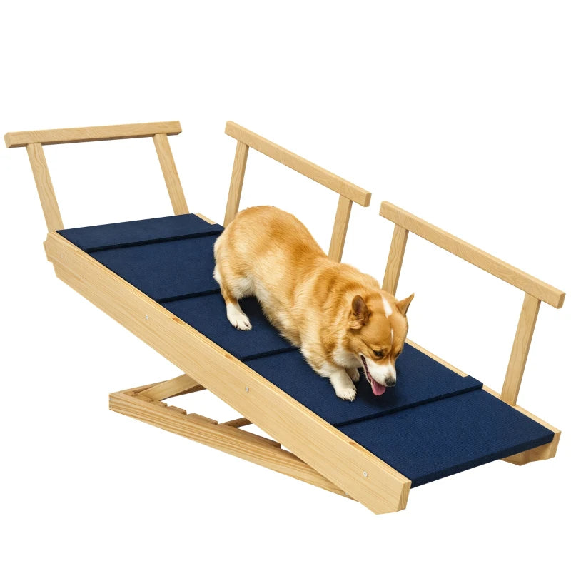 Dog Ramp with Removable Guardrails - Wooden Pet Accessibility Aid
