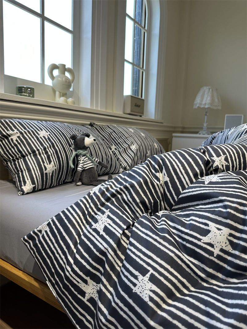 Bohemian Cotton Bed Sheet Set with Geometric Pattern - Multiple Sizes