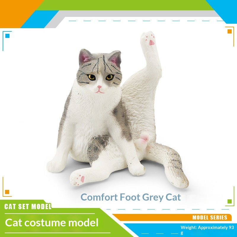Children's Animal Model Figurines Set - Educational PVC Cat Figures for Kids & Decor