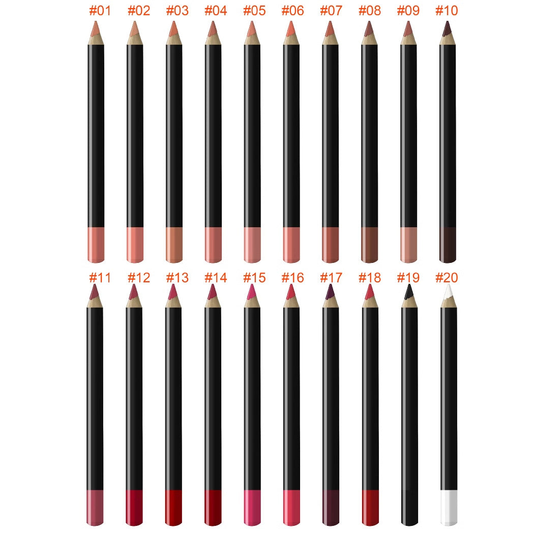 Multi-Color Waterproof Lip Liner Pencil Set - 20 Shades for Makeup & Beauty