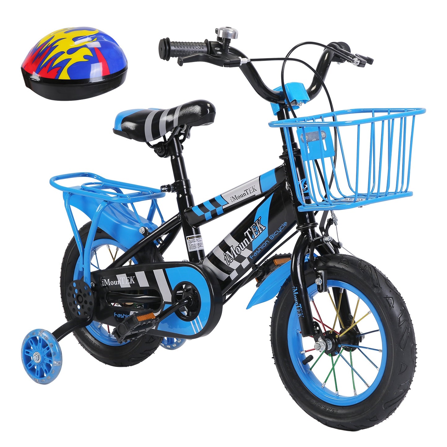 Kids Bicycle with Training Wheels and Helmet - Multiple Sizes