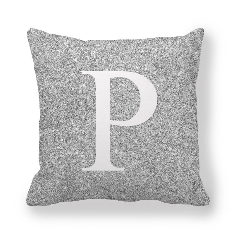 Gray Shading Encrypted English Letters Pillow Cover 45x45cm Fabric Home Decor