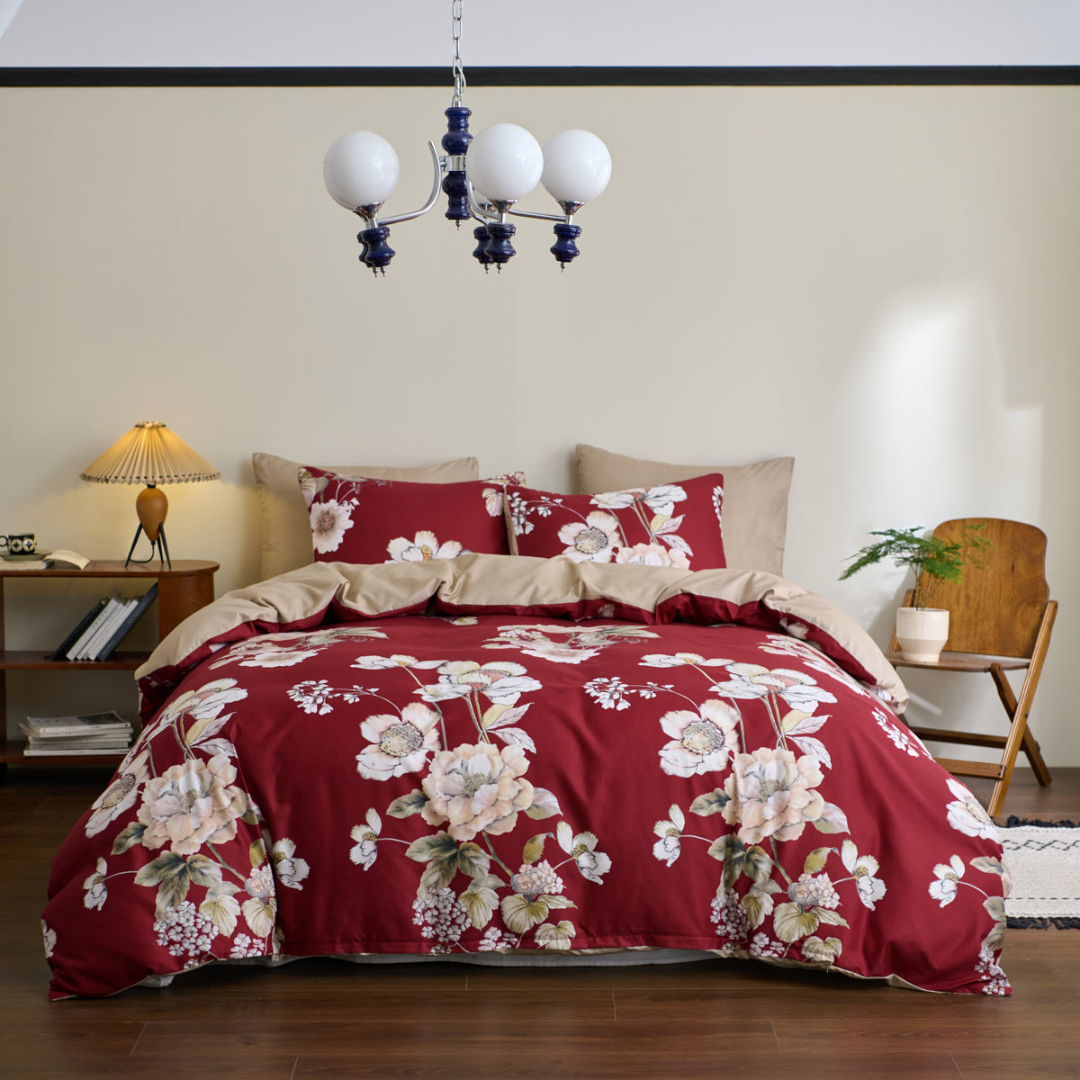 Cross Border Floral Print Duvet Cover Set - Elegant Breathable Bedding