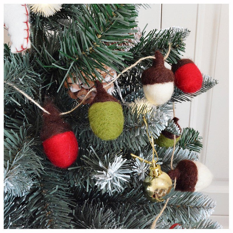 Felt Christmas Tree Hanging String Set - Sheep Felt Holiday Decorations