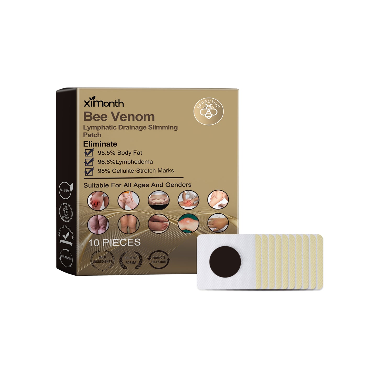 Bee Venom Tummy Slimming Patches - Natural Firming & Sculpting Body Treatment