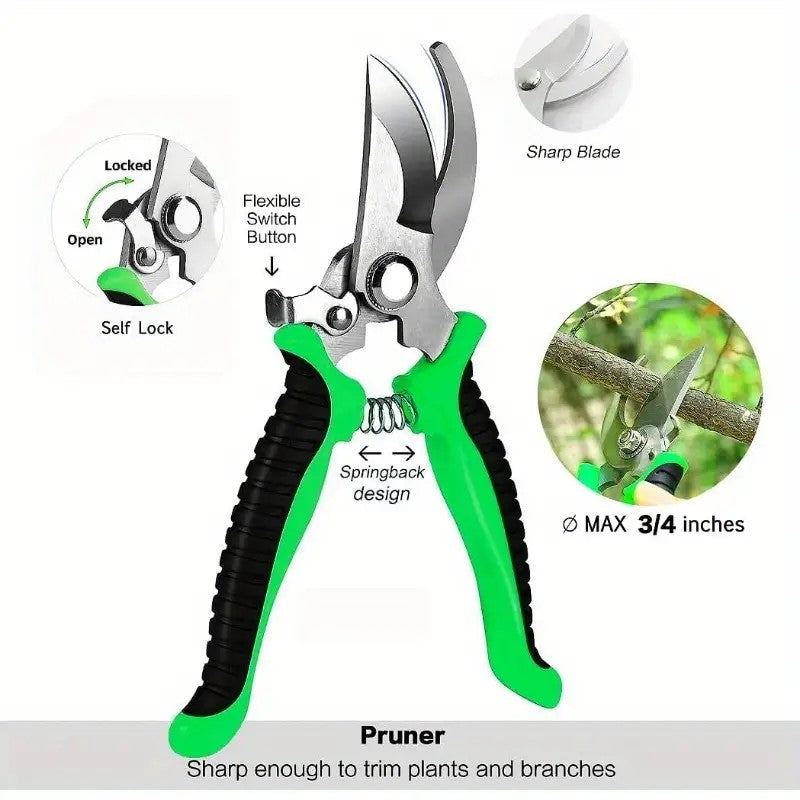 8-Piece Garden Tool Set with Storage Tote and Ergonomic Handles