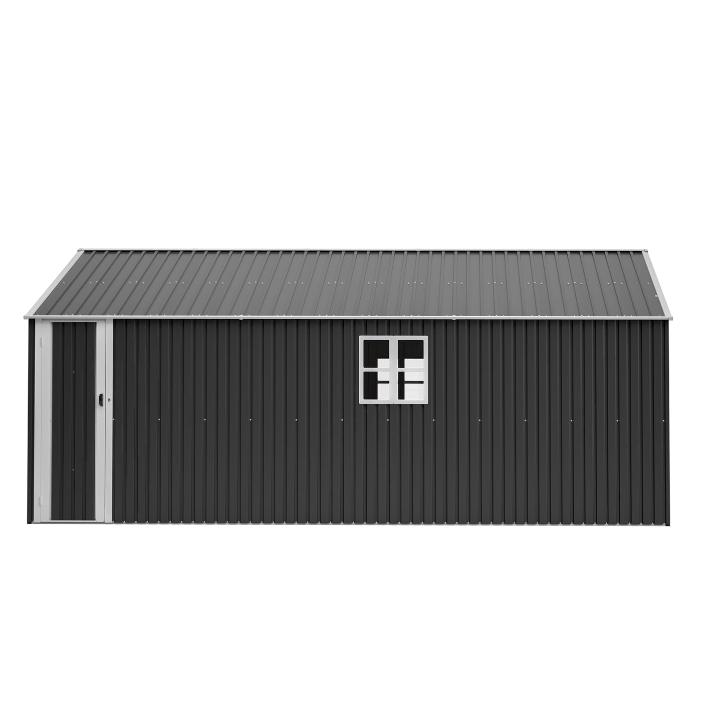 12x20 FT Outdoor Metal Shed - Spacious Storage with Double Doors