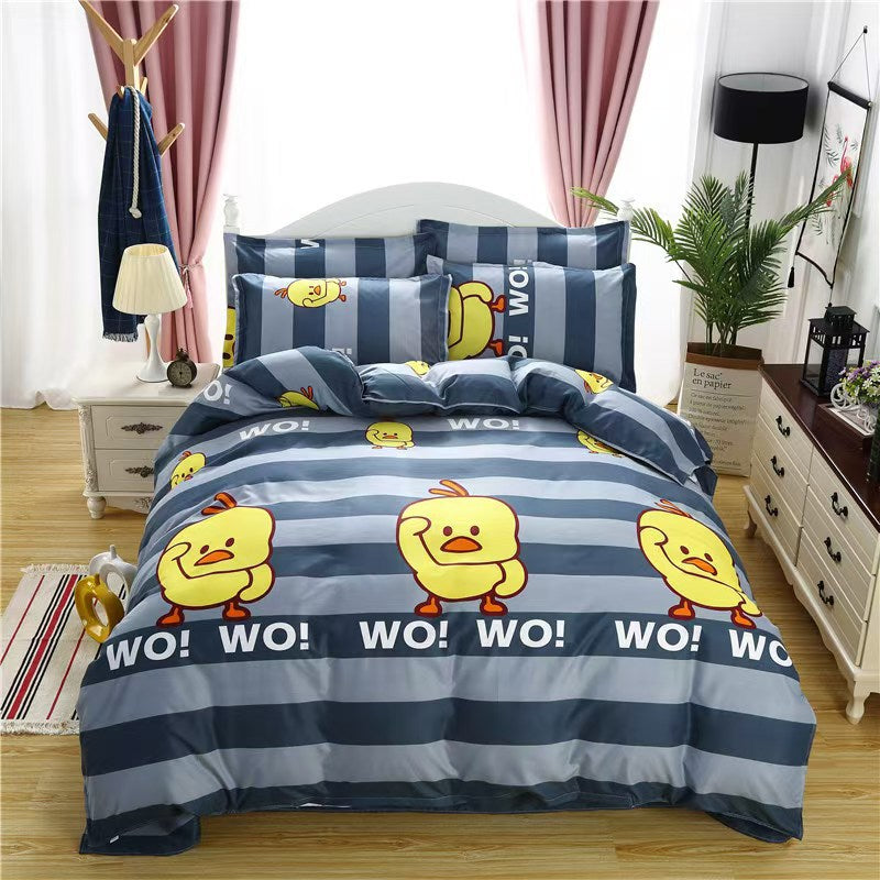 Four-Piece Bedding Set with Pillowcases and Quilt Cover - Multiple Sizes & Patterns