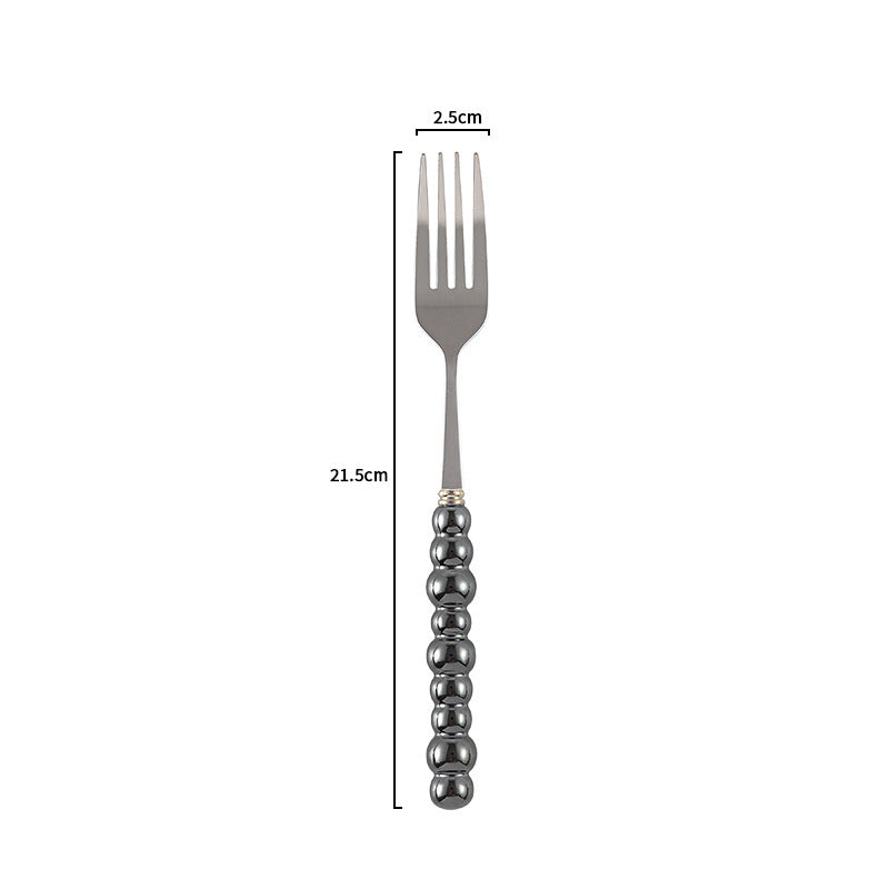 Ceramic Pearl Handle Cutlery Set - Spoon Fork Knife Household Dinnerware