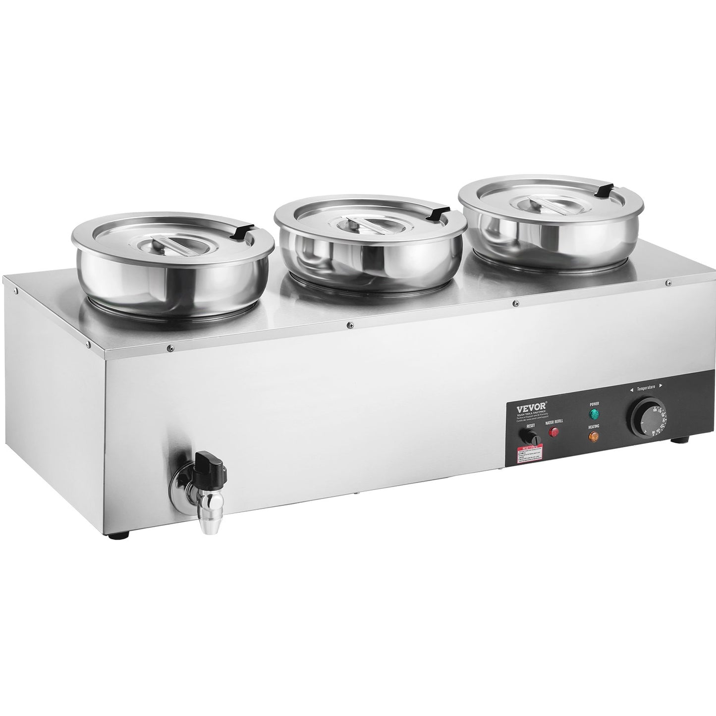 Electric Soup Warmer 7.4QT Stainless Steel Food Warmer Adjustable Temp 86-185°F
