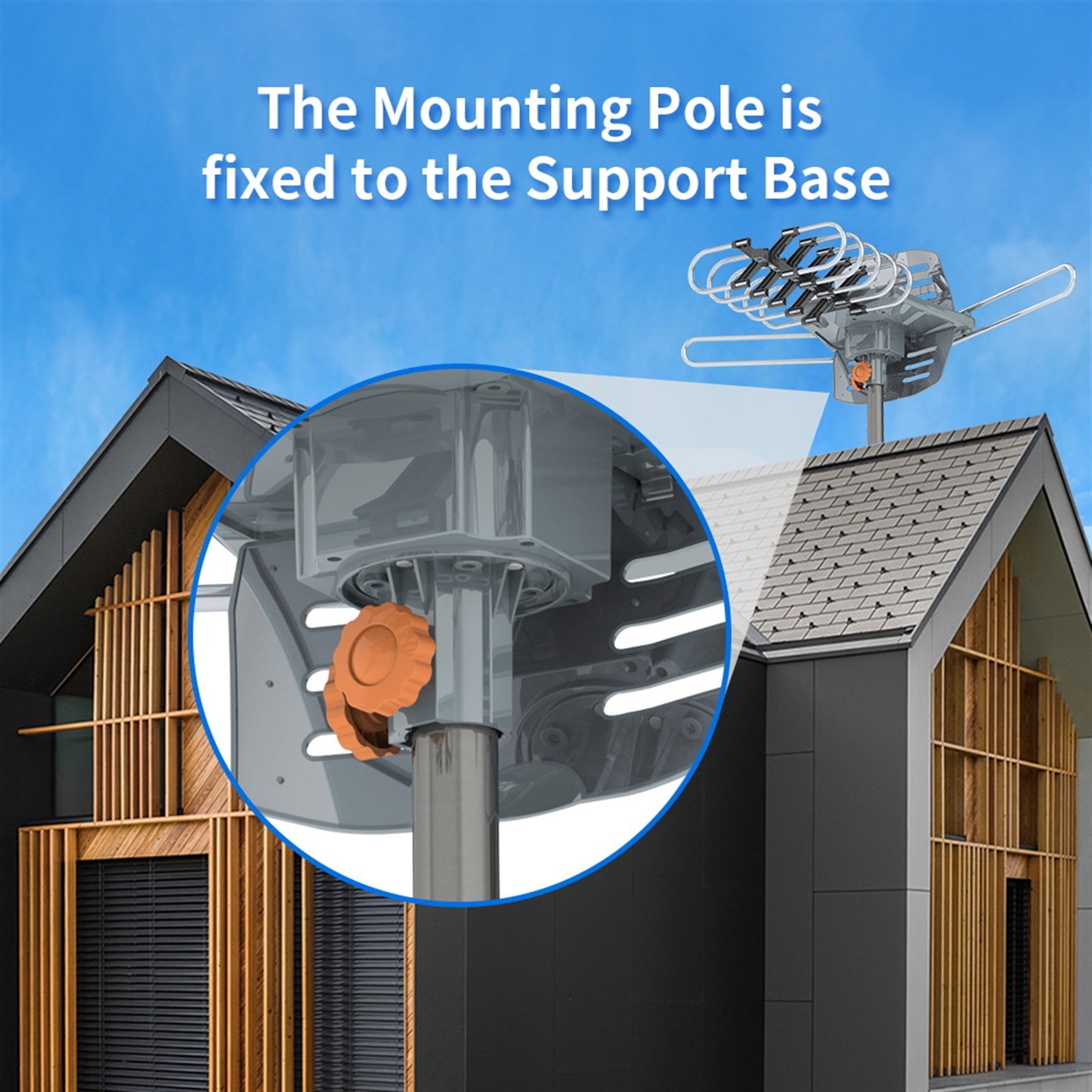 Outdoor Antenna 360° Rotation No Bracket UV Dual-Band Signal Receiver