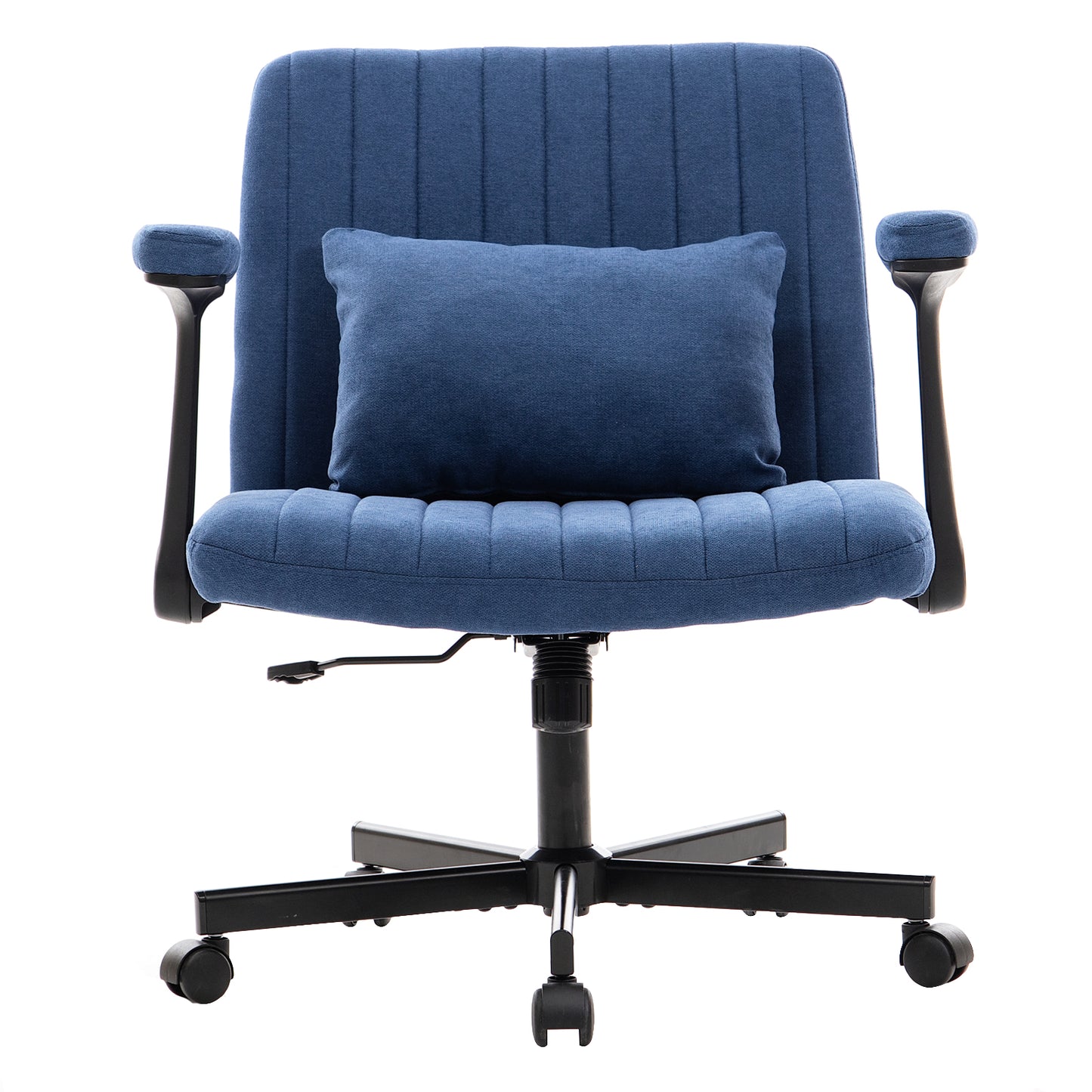 Blue Modern Linen Criss Cross Armrest Office Chair