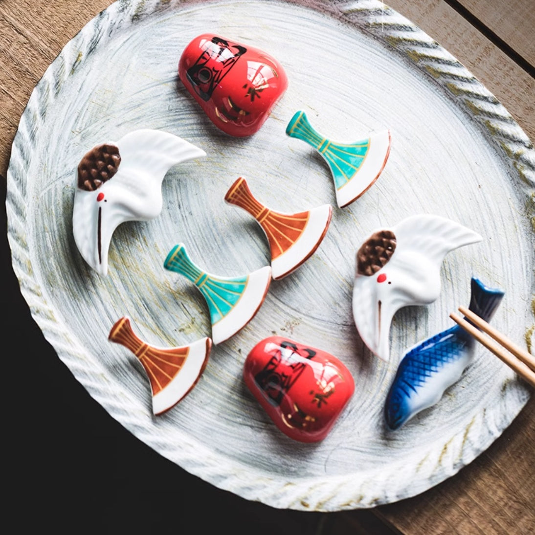 Multifunctional Ceramic Chopstick Rest Set for Kitchen Dining - Household