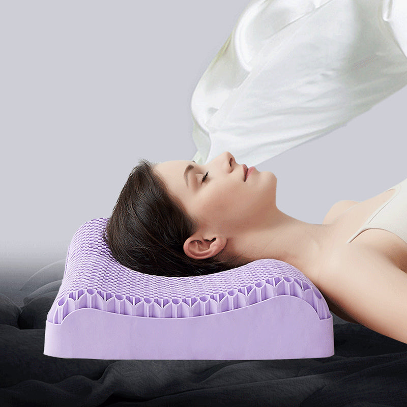 Pressureless TPE Pillow for Comfort and Support - Purple, Multiple Sizes