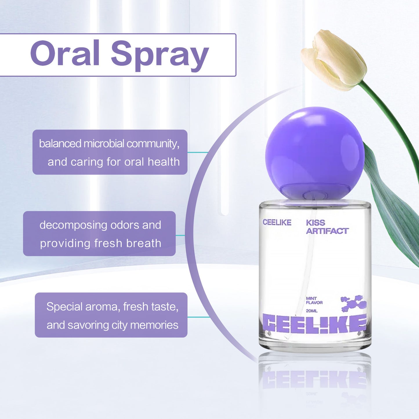 Portable Oral Deodorizing Spray for Fresh Breath - Unscented Mint & Flavors