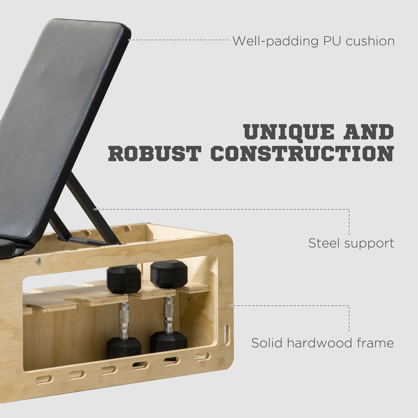 Adjustable Weight Bench with Dumbbell Rack & Resistance Bands