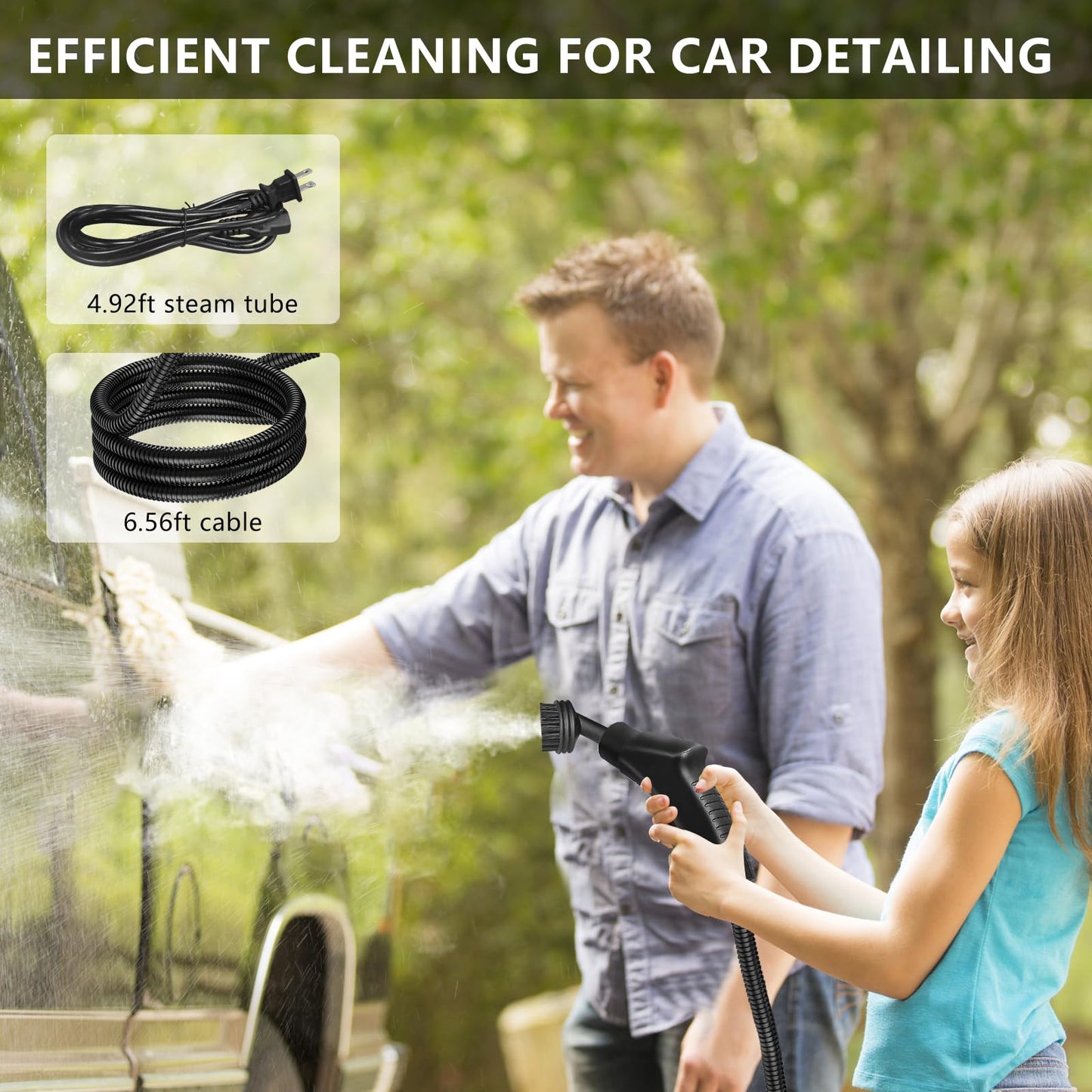 High-Power Handheld Steam Cleaner 2500W with 12 Attachments for Home & Car Cleaning
