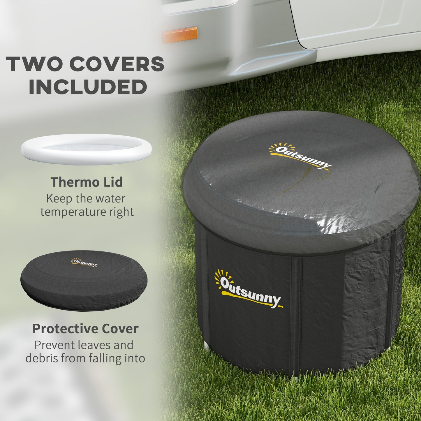 Portable Cold Plunge Tub for Athletes Recovery - Black