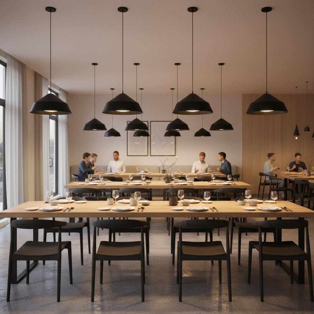 22-Inch Integrated LED Black Pendant Light Fixture