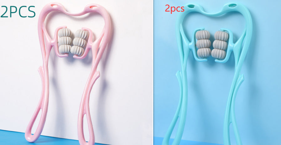 Manual 6-Roller Cervical Neck Massager - Deep Tissue Trigger Point Relief