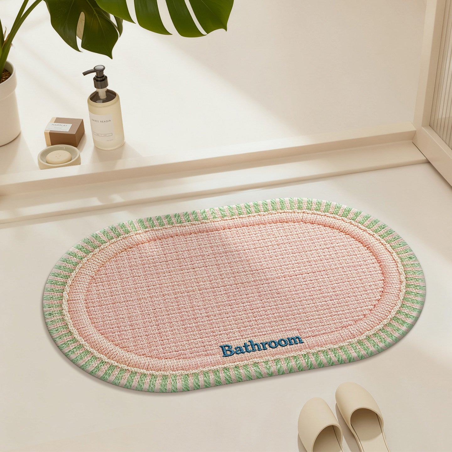 Water-Absorbent Non-Slip Bathroom Floor Mat - Stain-Resistant Home Textile