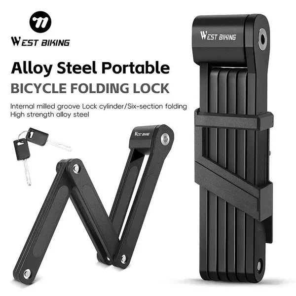 High Security Folding Bicycle Lock 87cm with 2 Keys for MTB Road & E-Bikes