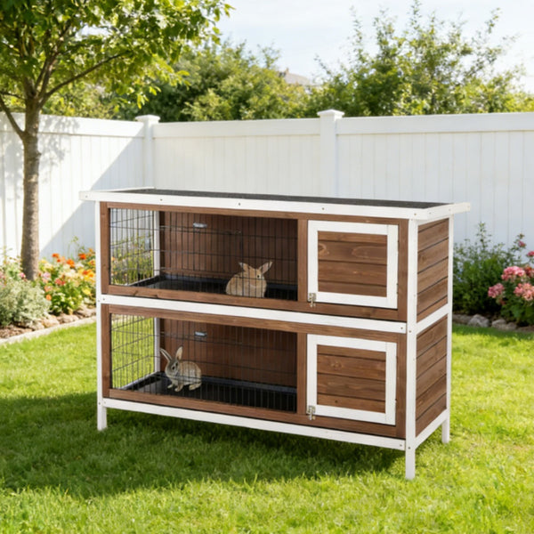 Small Animal Playpen Cage with Removable Floor Tray and Roof for Rabbits