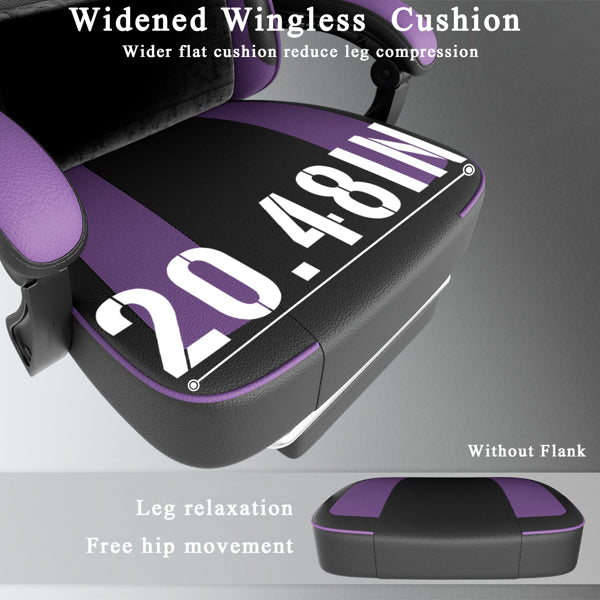 Ergonomic Gaming Chair with Footrest and Pocket Spring Cushion