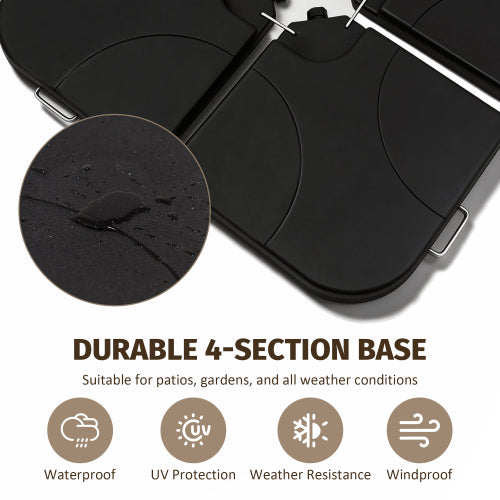 Heavy-Duty Offset Patio Umbrella Stand, Refillable Base With Water Or