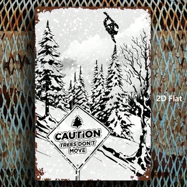 Metal Snowboard Wall Art Sign - 8x12 Decorative Plaque