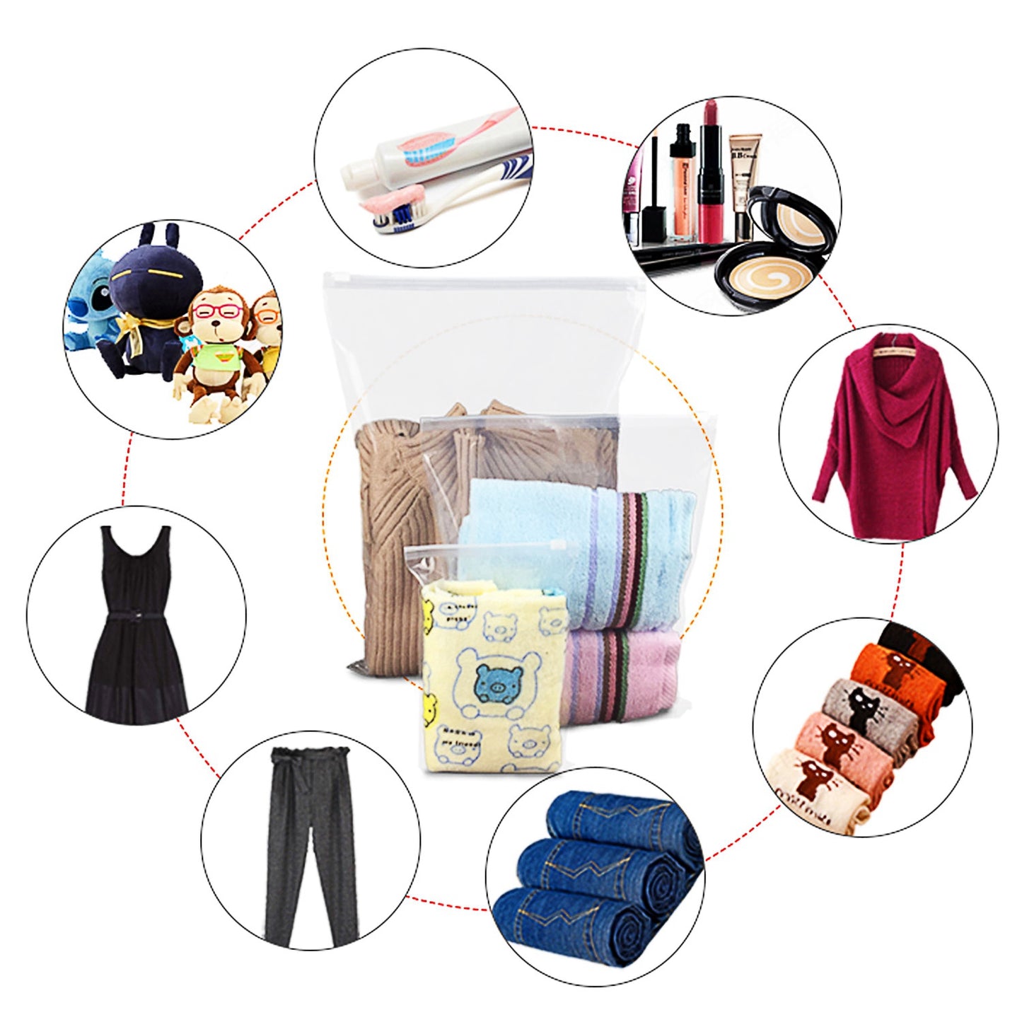 9Pcs Per Set Clothes Storage Bags Water-Resistant Travel Luggage