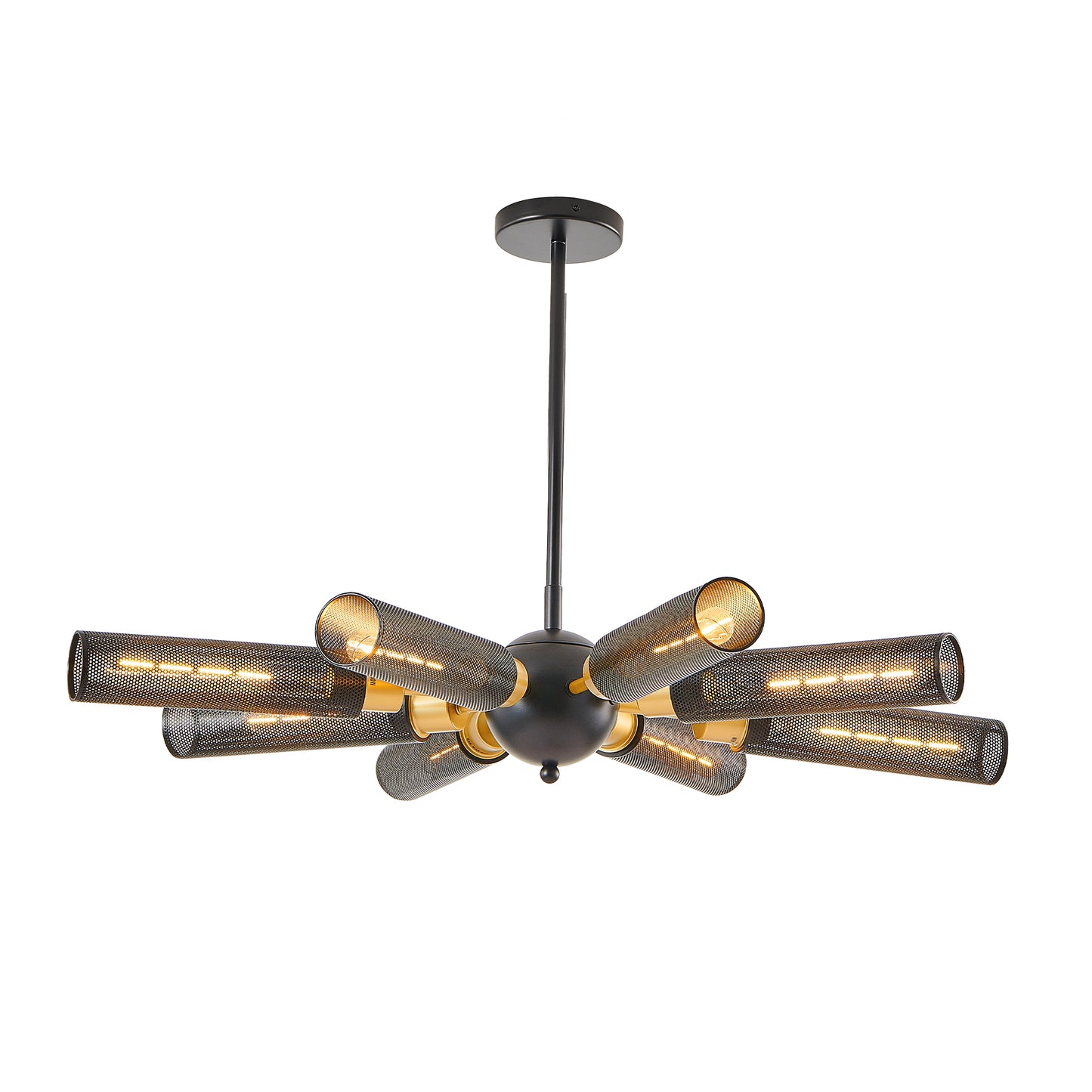 Modern Industrial Sputnik Chandelier - 8-Light Pendant Light