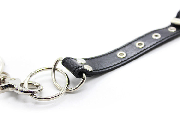 Leather Bondage Strap for Adult Wellness - Simple Black Leather Restraint