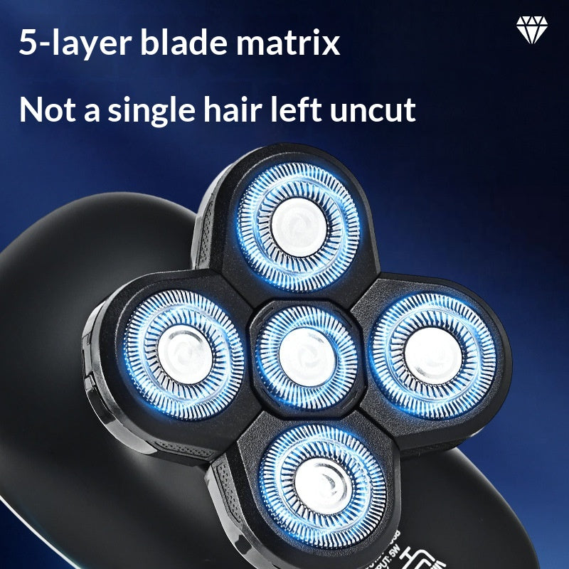 Electric Shaver with Floating Heads & Nose Trimmer
