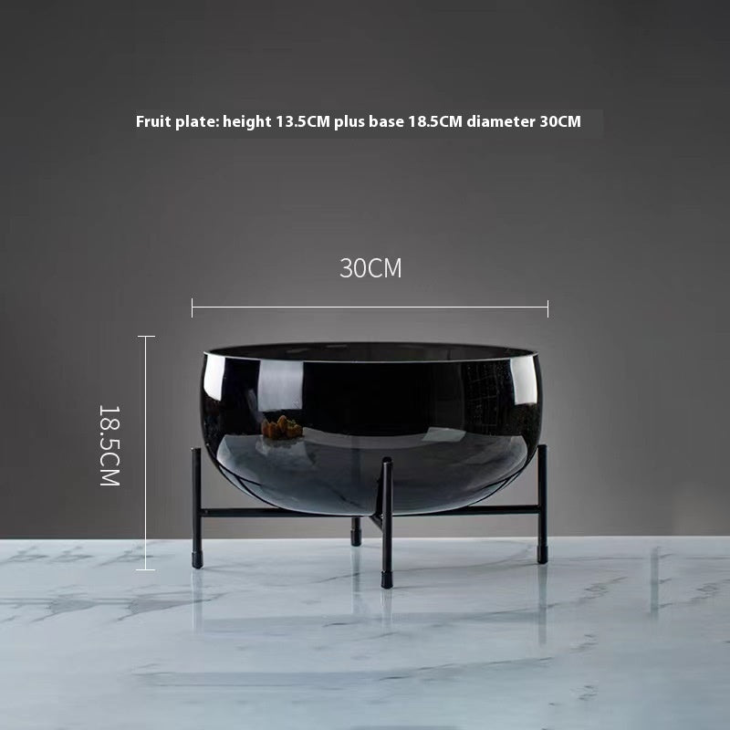 Luxury Glass Vase and Fruit Plate Decor Set - Green & Black Variants