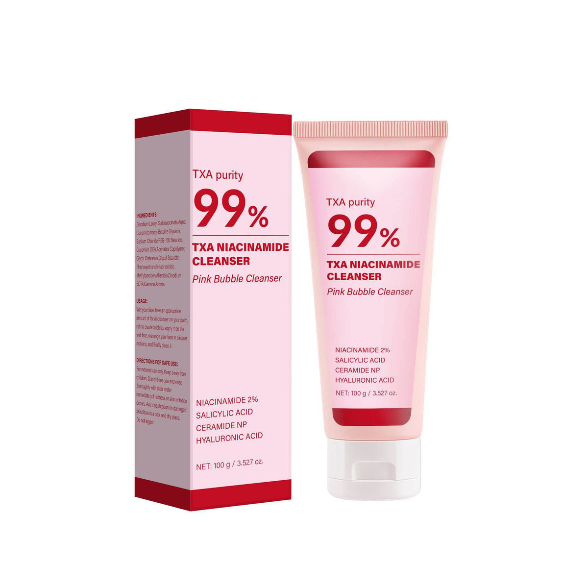 Nicotinamide Bubble Facial Cleanser 100g for Clear Skin & Pore Purity