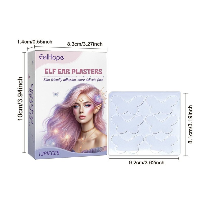 Butterfly Elf Ear Cosmetic Stickers, 12 Pieces