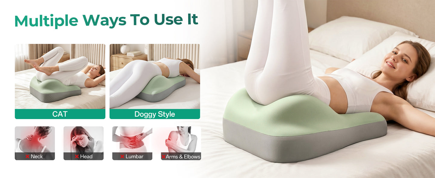 Ergonomic Memory Foam Sex Pillow for Couples - Green