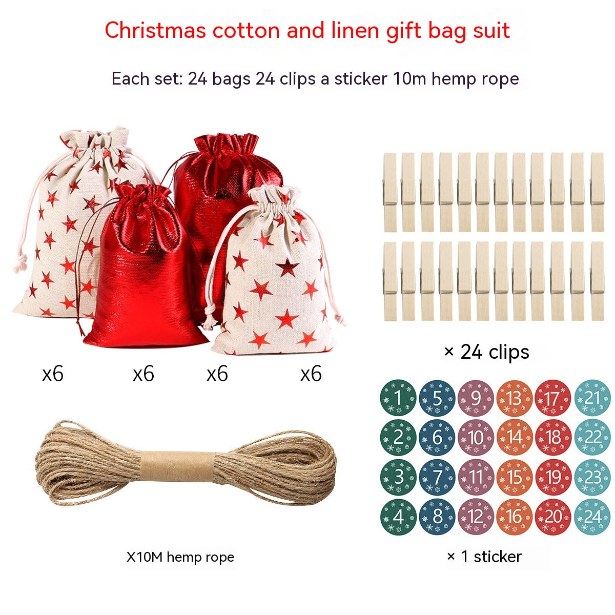 Christmas Linen Gift Bag Kit with Digital & Sticker Variants - Festive Home Decor