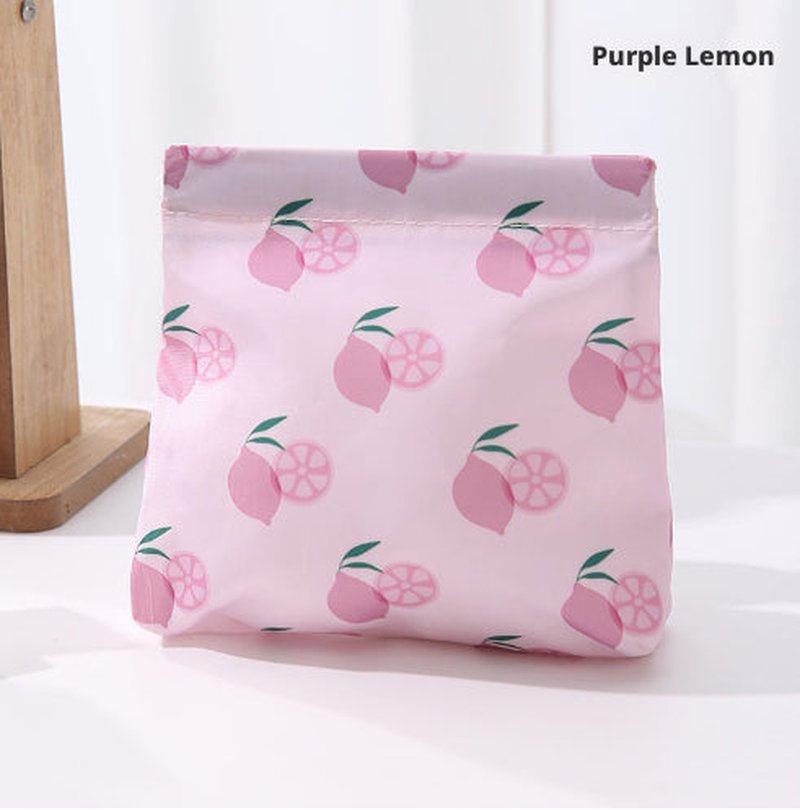 Lipstick Bag Flat Style Purple Lemon Makeup Organizer - 1 Piece