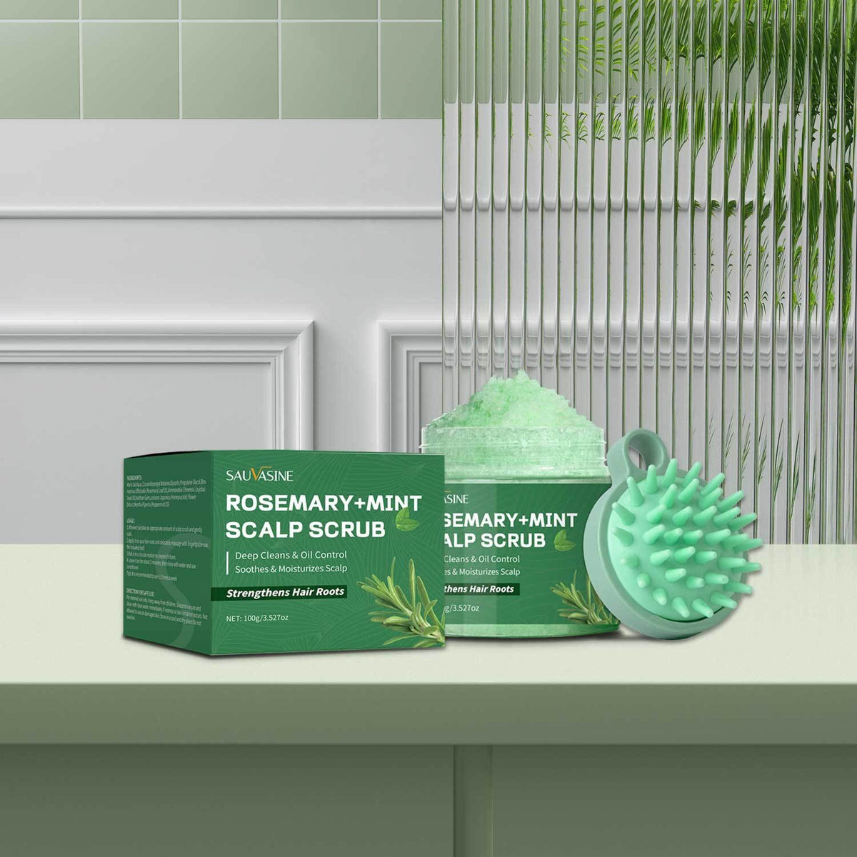 Rosemary Mint Scalp Scrub Shampoo with Massage Comb